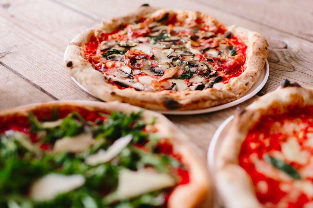 Three pizzas