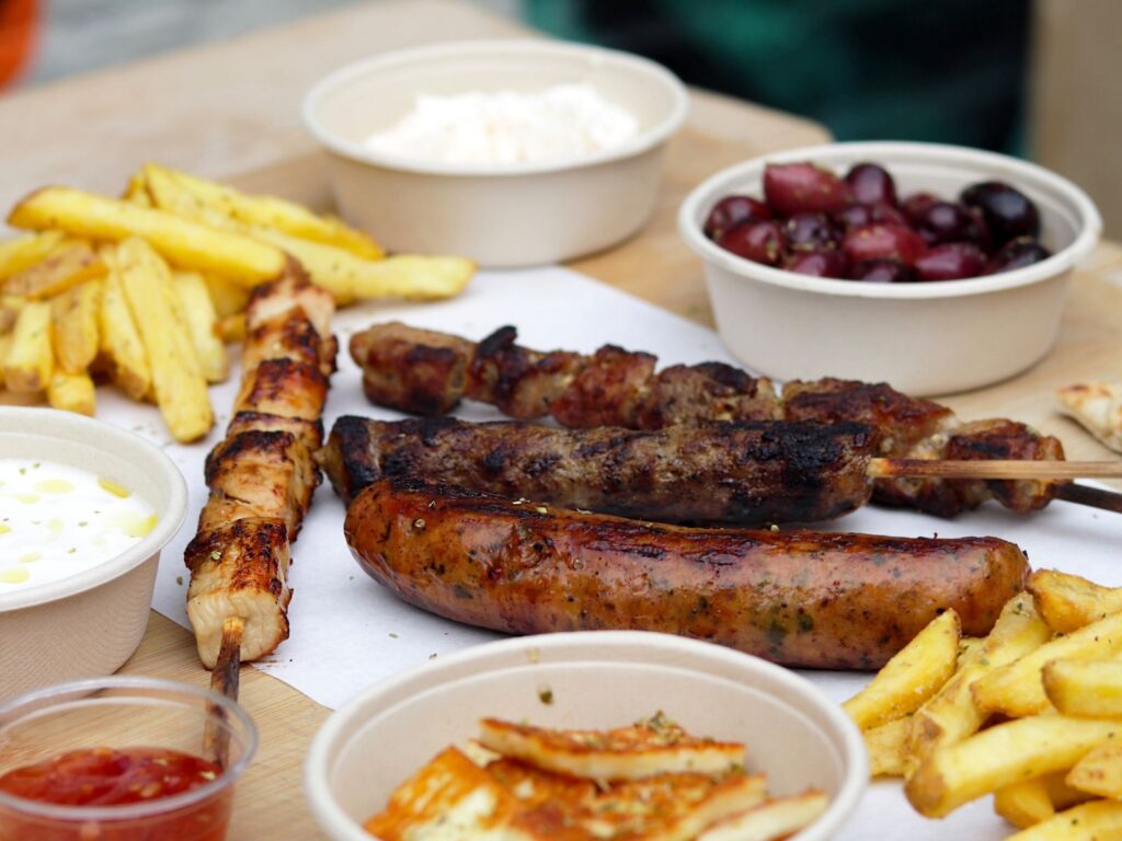 A photo of kebabs