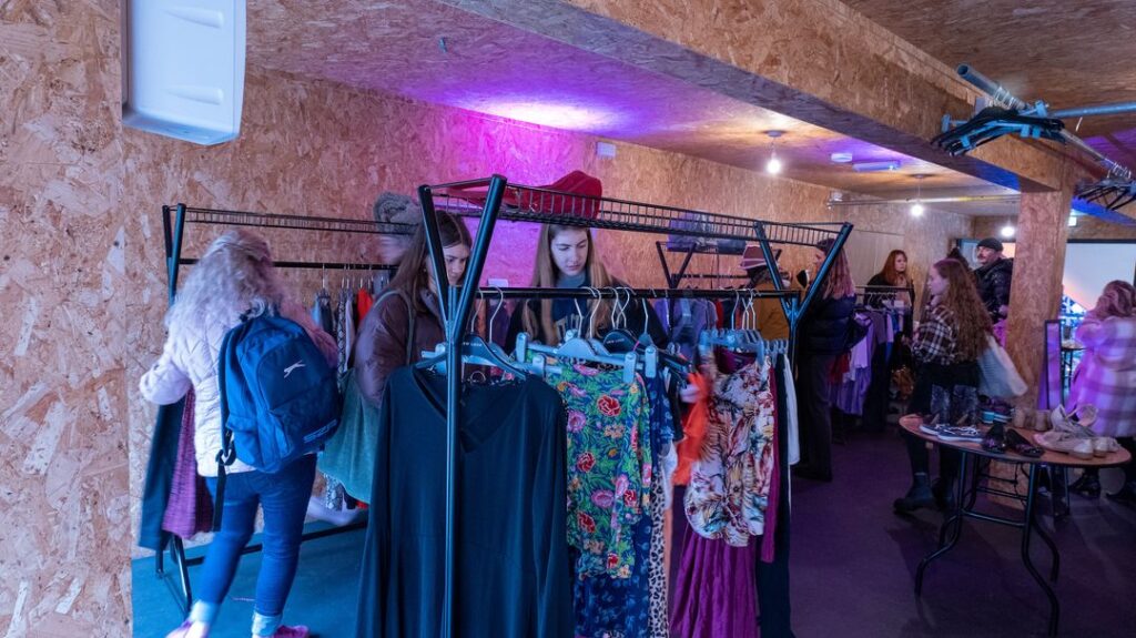 A pop-up clothing shop