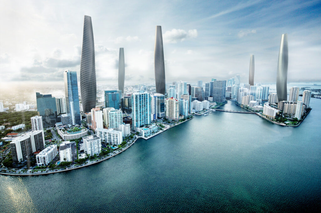 A city skyline